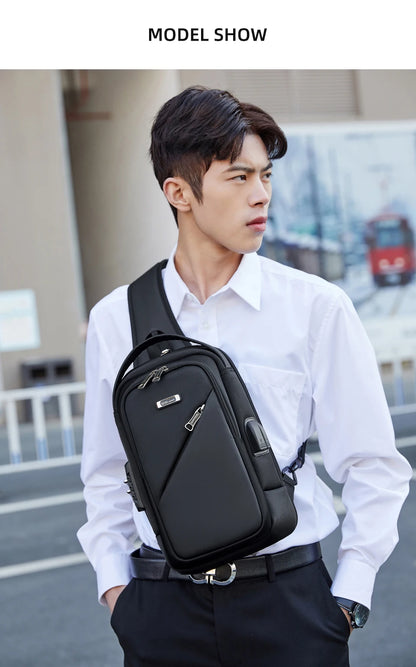 WIERSOON Flex Chest Bag New Anti-thief Men Crossbody Bag Waterproof Shoulder Bags USB Charging Short Trip For Male Travel Pack