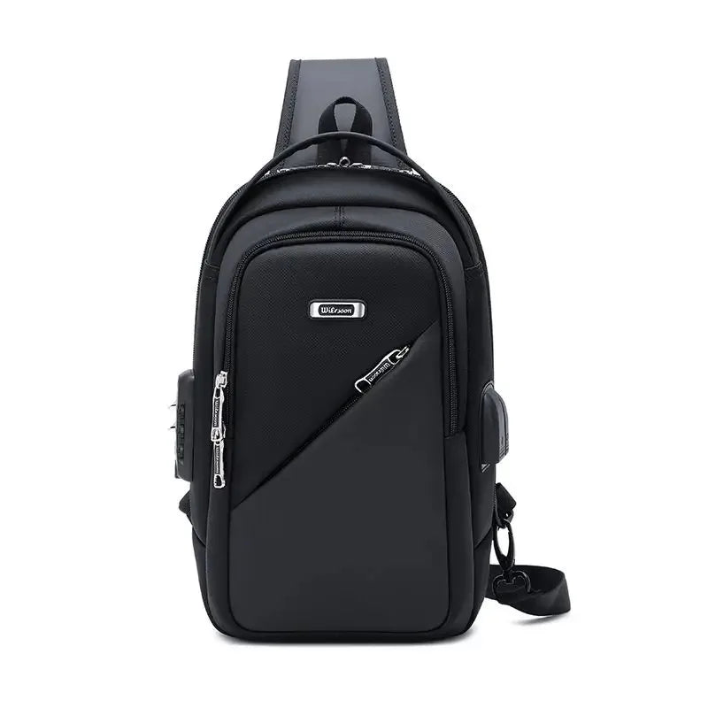 WIERSOON Hot Chest Bag Anti-thief Men Crossbody Bag Waterproof Shoulder Bags USB Charging Short Trip For Male Travel Pack