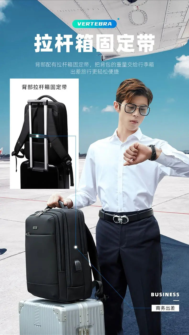 WIERSOON Men Anti theft Waterproof Laptop Backpack 15.6 Inch Daily Work Business Backpack School back pack mochila for women