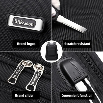 WIERSOON Multi-functional Backpack For Men Large Capacity Bag Business Travel Backpack Fashionable Lightweight Computer Bag