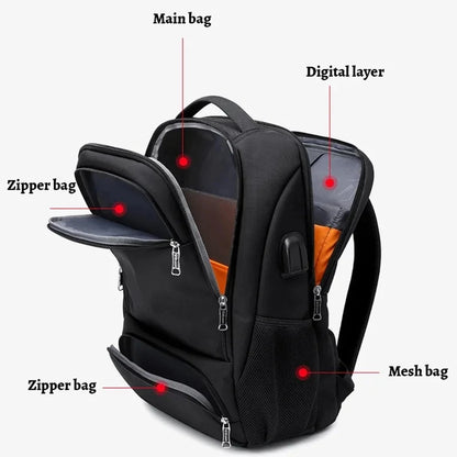 WIERSOON Multi-functional Backpack For Men Large Capacity Bag Business Travel Backpack Fashionable Lightweight Computer Bag