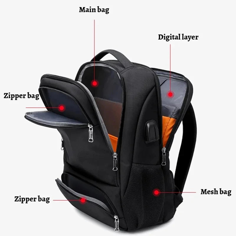 WIERSOON Multi-functional Backpack For Men Large Capacity Bag Business Travel Backpack Fashionable Lightweight Computer Bag