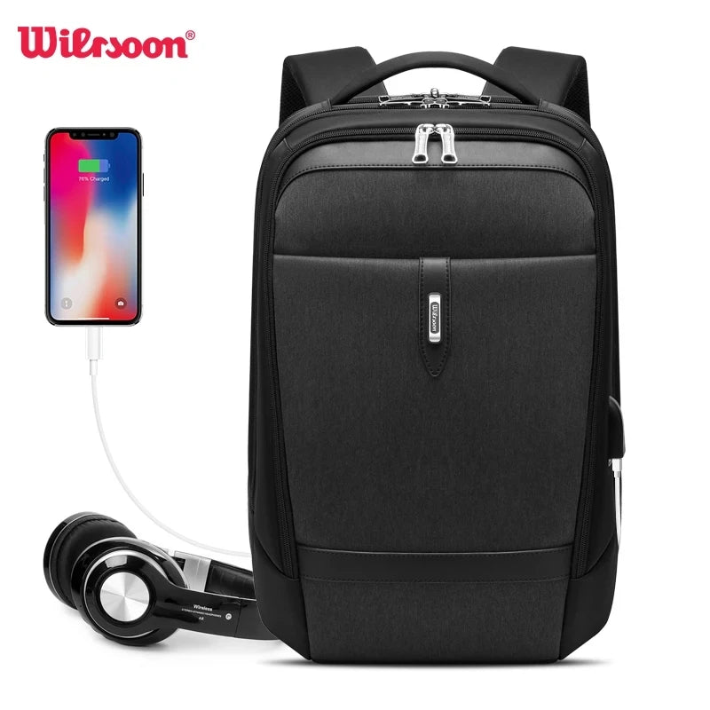 WIERSOON School Bags 15.6 inch 30L Laptop Backpacks Waterproof Casual Shoulder Bagpack Travel Teenage Men's Backpack mochila