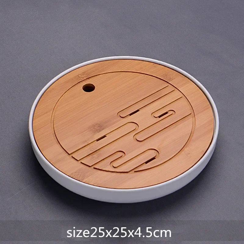 WSHYUFEI  China Bamboo Tray Tea Tray fruit dish Drainage Water Storage Table Tea Tea ceremony etiquette TeaAccessories