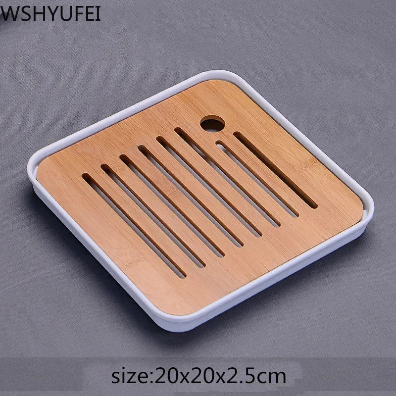 WSHYUFEI  China Bamboo Tray Tea Tray fruit dish Drainage Water Storage Table Tea Tea ceremony etiquette TeaAccessories