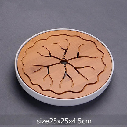 WSHYUFEI  China Bamboo Tray Tea Tray fruit dish Drainage Water Storage Table Tea Tea ceremony etiquette TeaAccessories