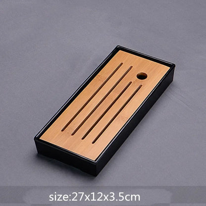 WSHYUFEI  China Bamboo Tray Tea Tray fruit dish Drainage Water Storage Table Tea Tea ceremony etiquette TeaAccessories