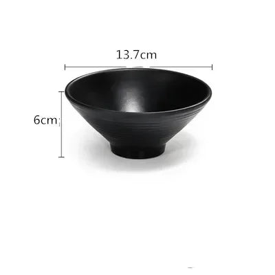 WSHYUFEI Melamine Noodle Bowl Black Food Grade Plastic Soup Bowl Sauce Relish Rice Bowl Spices Seasoning Dish Hot Pot Tableware
