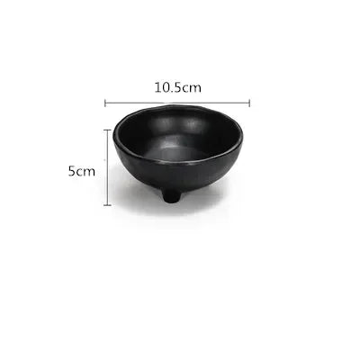 WSHYUFEI Melamine Noodle Bowl Black Food Grade Plastic Soup Bowl Sauce Relish Rice Bowl Spices Seasoning Dish Hot Pot Tableware