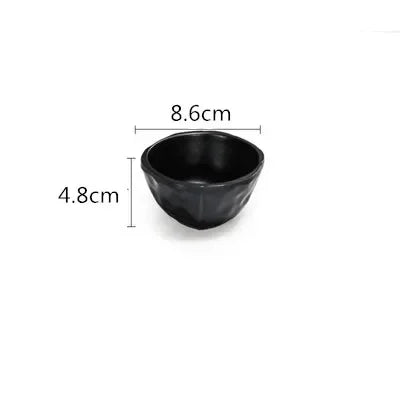 WSHYUFEI Melamine Noodle Bowl Black Food Grade Plastic Soup Bowl Sauce Relish Rice Bowl Spices Seasoning Dish Hot Pot Tableware