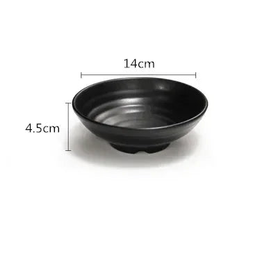 WSHYUFEI Melamine Noodle Bowl Black Food Grade Plastic Soup Bowl Sauce Relish Rice Bowl Spices Seasoning Dish Hot Pot Tableware