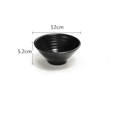 WSHYUFEI Melamine Noodle Bowl Black Food Grade Plastic Soup Bowl Sauce Relish Rice Bowl Spices Seasoning Dish Hot Pot Tableware