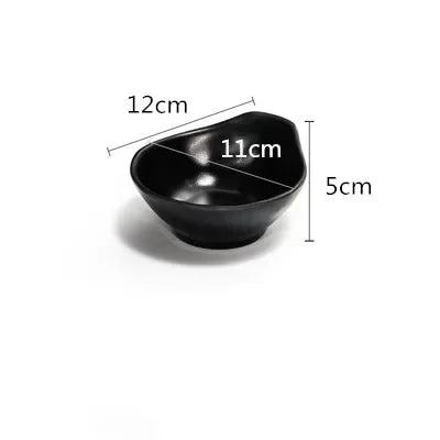WSHYUFEI Melamine Noodle Bowl Black Food Grade Plastic Soup Bowl Sauce Relish Rice Bowl Spices Seasoning Dish Hot Pot Tableware