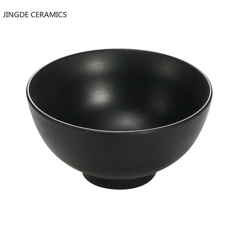 WSHYUFEI Melamine Noodle Bowl Black Food Grade Plastic Soup Bowl Sauce Relish Rice Bowl Spices Seasoning Dish Hot Pot Tableware