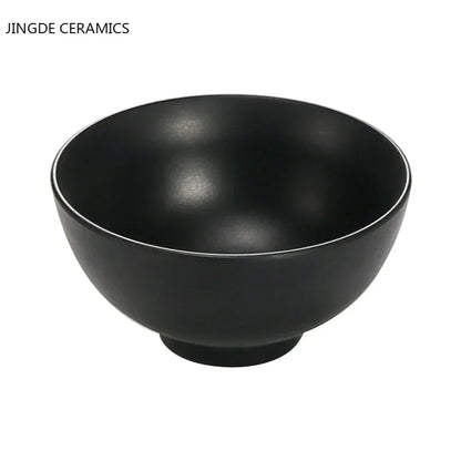 WSHYUFEI Melamine Noodle Bowl Black Food Grade Plastic Soup Bowl Sauce Relish Rice Bowl Spices Seasoning Dish Hot Pot Tableware
