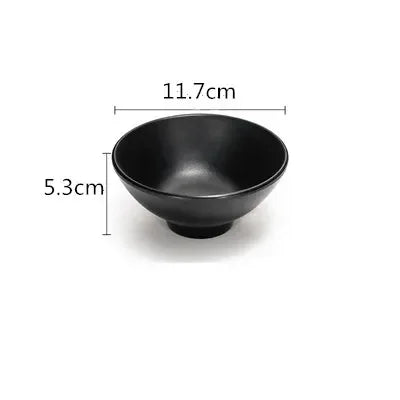 WSHYUFEI Melamine Noodle Bowl Black Food Grade Plastic Soup Bowl Sauce Relish Rice Bowl Spices Seasoning Dish Hot Pot Tableware