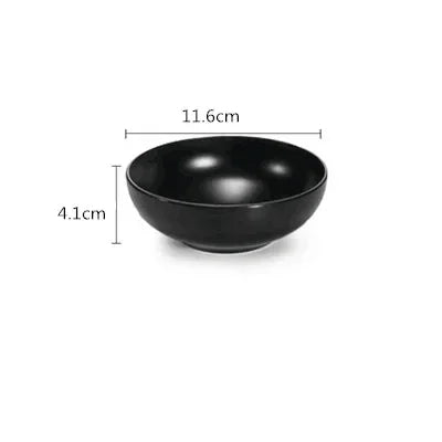 WSHYUFEI Melamine Noodle Bowl Black Food Grade Plastic Soup Bowl Sauce Relish Rice Bowl Spices Seasoning Dish Hot Pot Tableware