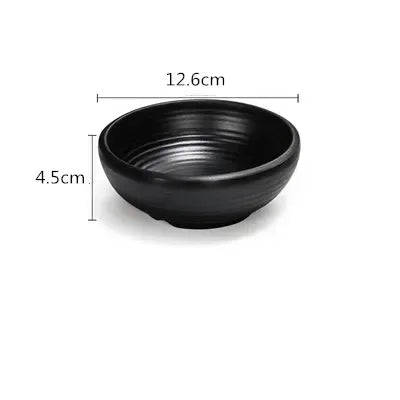 WSHYUFEI Melamine Noodle Bowl Black Food Grade Plastic Soup Bowl Sauce Relish Rice Bowl Spices Seasoning Dish Hot Pot Tableware