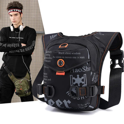 Waist Hip Leg Bag for Men Motorcycle Waterproof Nylon Male Rider Messenger Shoulder Bum Drop Thigh Bags Belt Fanny Pack