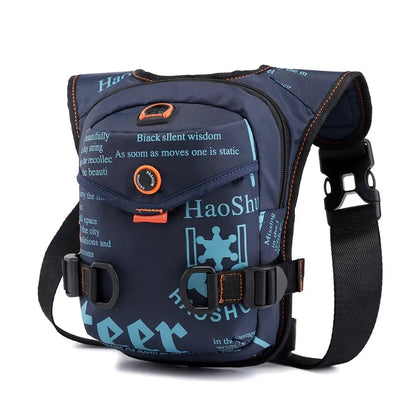 Waist Hip Leg Bag for Men Motorcycle Waterproof Nylon Male Rider Messenger Shoulder Bum Drop Thigh Bags Belt Fanny Pack