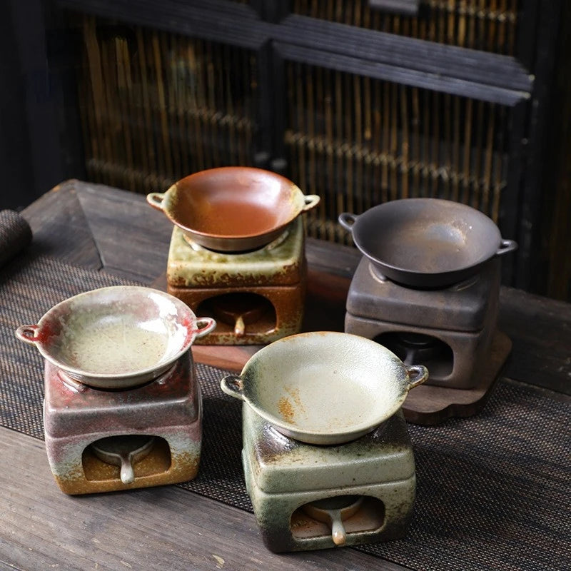 Wake up tea oven ceramic censer vaporizer candle holder sandalwood essential oil burning home fragrance