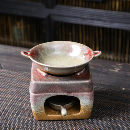Wake up tea oven ceramic censer vaporizer candle holder sandalwood essential oil burning home fragrance