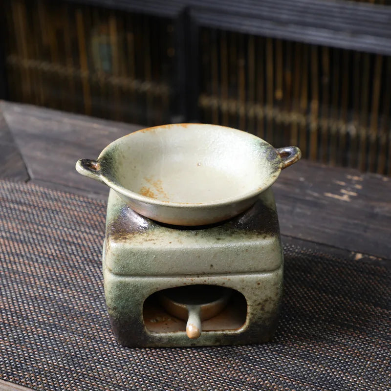 Wake up tea oven ceramic censer vaporizer candle holder sandalwood essential oil burning home fragrance
