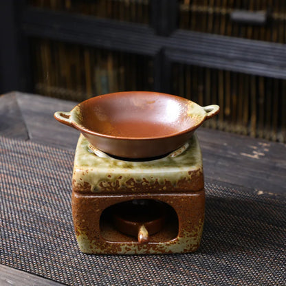 Wake up tea oven ceramic censer vaporizer candle holder sandalwood essential oil burning home fragrance