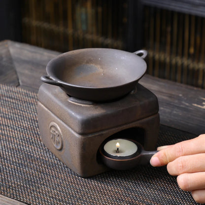 Wake up tea oven ceramic censer vaporizer candle holder sandalwood essential oil burning home fragrance