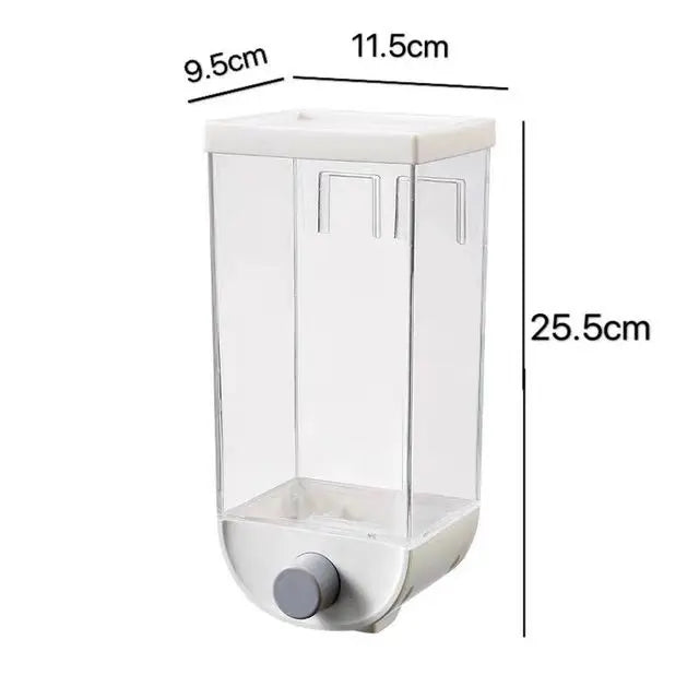 Wall Mounted Cereal Dispenser Moisture Proof Sealed Food Storage Box Rice Grain Storage Container Rice Bucket Kitchen Organizer