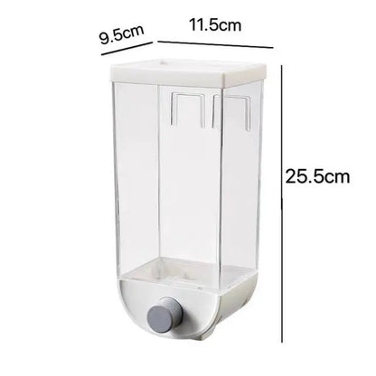 Wall Mounted Cereal Dispenser Moisture Proof Sealed Food Storage Box Rice Grain Storage Container Rice Bucket Kitchen Organizer