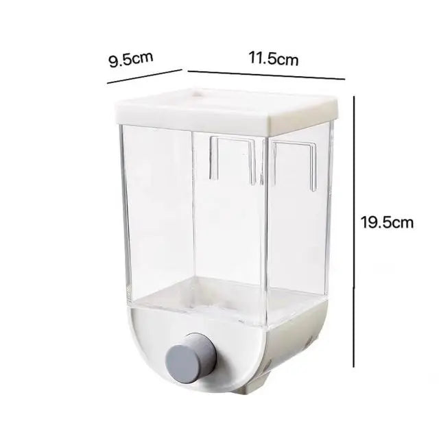 Wall Mounted Cereal Dispenser Moisture Proof Sealed Food Storage Box Rice Grain Storage Container Rice Bucket Kitchen Organizer