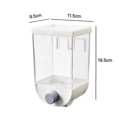 Wall Mounted Cereal Dispenser Moisture Proof Sealed Food Storage Box Rice Grain Storage Container Rice Bucket Kitchen Organizer