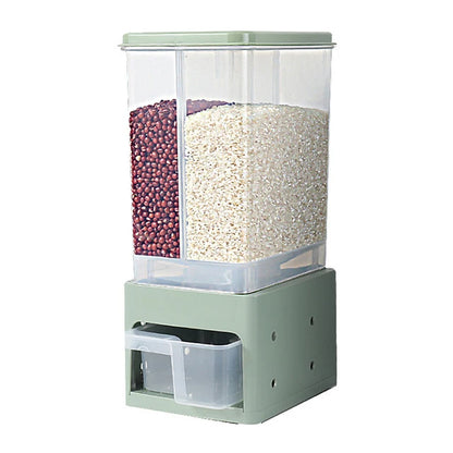 Wall Mounted Cereal Dispenser Moisture Proof Sealed Food Storage Box Rice Grain Storage Container Rice Bucket Kitchen Organizer