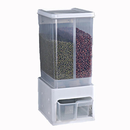 Wall Mounted Cereal Dispenser Moisture Proof Sealed Food Storage Box Rice Grain Storage Container Rice Bucket Kitchen Organizer
