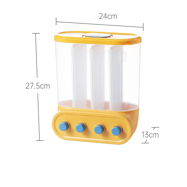 Wall-Mounted Kitchen Auto Cereal Dispenser Rice Dispenser Rice Storage bucket Grain Storage Tank Home Dry Food Ducket Container