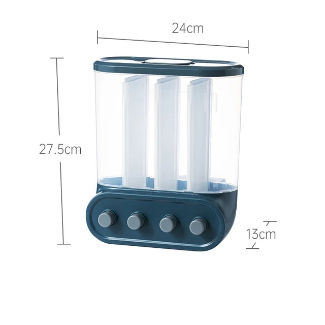 Wall-Mounted Kitchen Auto Cereal Dispenser Rice Dispenser Rice Storage bucket Grain Storage Tank Home Dry Food Ducket Container