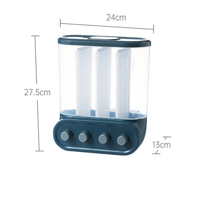 Wall-Mounted Kitchen Auto Cereal Dispenser Rice Dispenser Rice Storage bucket Grain Storage Tank Home Dry Food Ducket Container