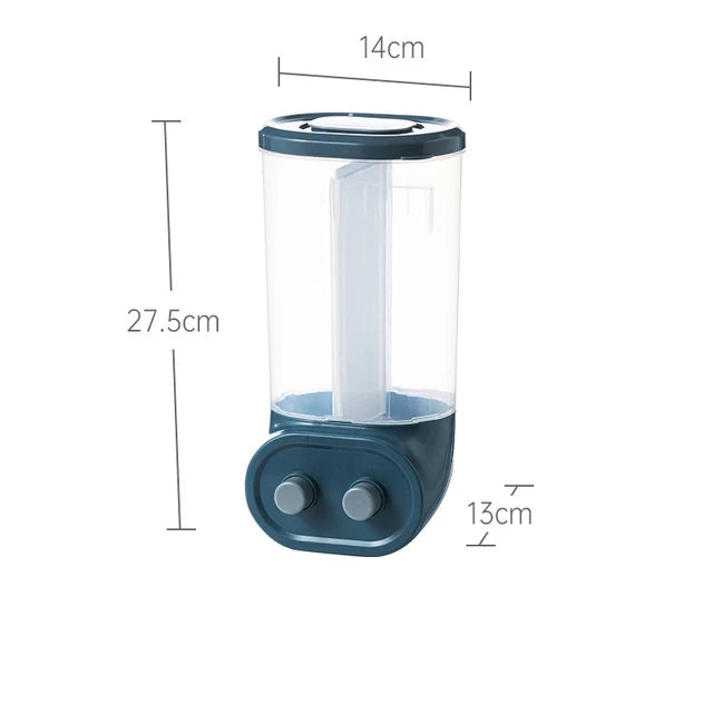 Wall-Mounted Kitchen Auto Cereal Dispenser Rice Dispenser Rice Storage bucket Grain Storage Tank Home Dry Food Ducket Container