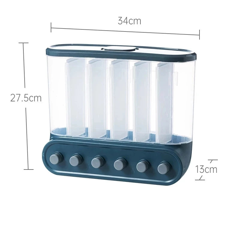 Wall-Mounted Kitchen Auto Cereal Dispenser Rice Dispenser Rice Storage bucket Grain Storage Tank Home Dry Food Ducket Container