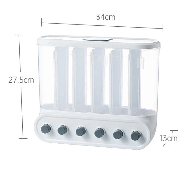 Wall-Mounted Kitchen Auto Cereal Dispenser Rice Dispenser Rice Storage bucket Grain Storage Tank Home Dry Food Ducket Container
