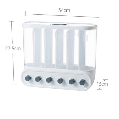 Wall-Mounted Kitchen Auto Cereal Dispenser Rice Dispenser Rice Storage bucket Grain Storage Tank Home Dry Food Ducket Container