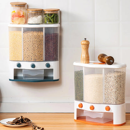 Wall-Mounted Kitchen Auto Cereal Dispenser Rice Dispenser Rice Storage bucket Grain Storage Tank Home Dry Food Ducket Container