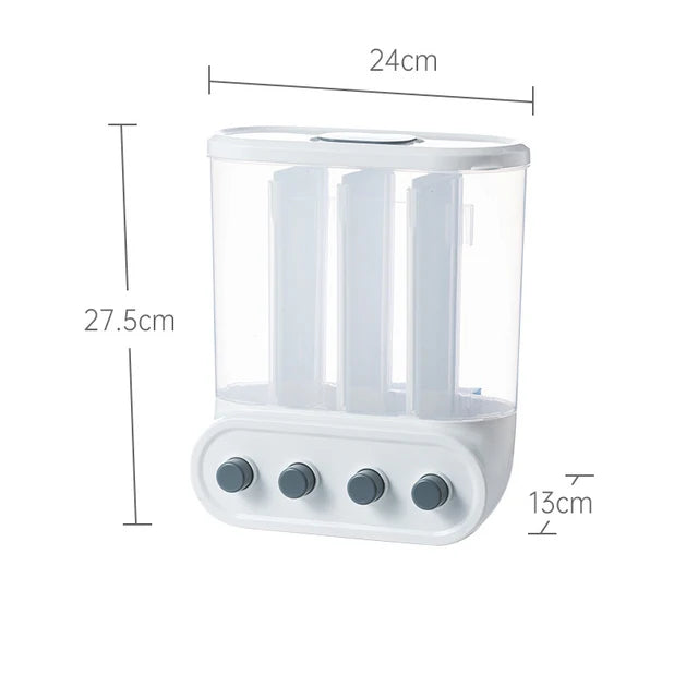 Wall-Mounted Kitchen Auto Cereal Dispenser Rice Dispenser Rice Storage bucket Grain Storage Tank Home Dry Food Ducket Container
