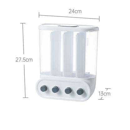 Wall-Mounted Kitchen Auto Cereal Dispenser Rice Dispenser Rice Storage bucket Grain Storage Tank Home Dry Food Ducket Container