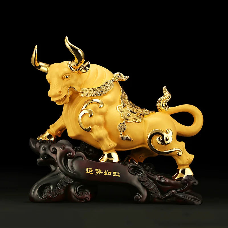 Wall Street Bull Decorative Statue Resin Sculpture Lucky Bull Ornament Domineering home living room bedroom decoration crafts