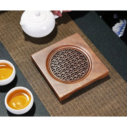 Walnut Teapot Mat Household Pot Holder Coaster Tea Mat Tea Ceremony Zero Matching Teapot Support Kung Fu Tea Set Accessories