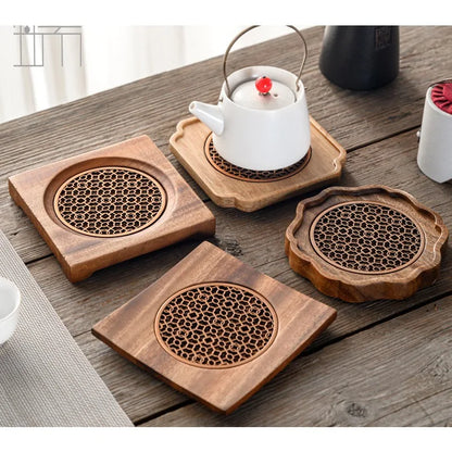 Walnut Teapot Mat Household Pot Holder Coaster Tea Mat Tea Ceremony Zero Matching Teapot Support Kung Fu Tea Set Accessories