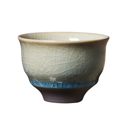 Wanfu Ice Crack Ice Flower Master Cup Single Cup Gracked Glaze Supportable Kung Fu Tea Set Teacup Single Tea Cup Tea Cup