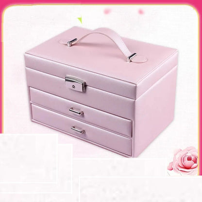 Watch Box Watch Case Jewelry Organizer Holder Jewelry DisplayMultilayer Lockable Jewelry Storage Box Ring Necklace Bracelet Box